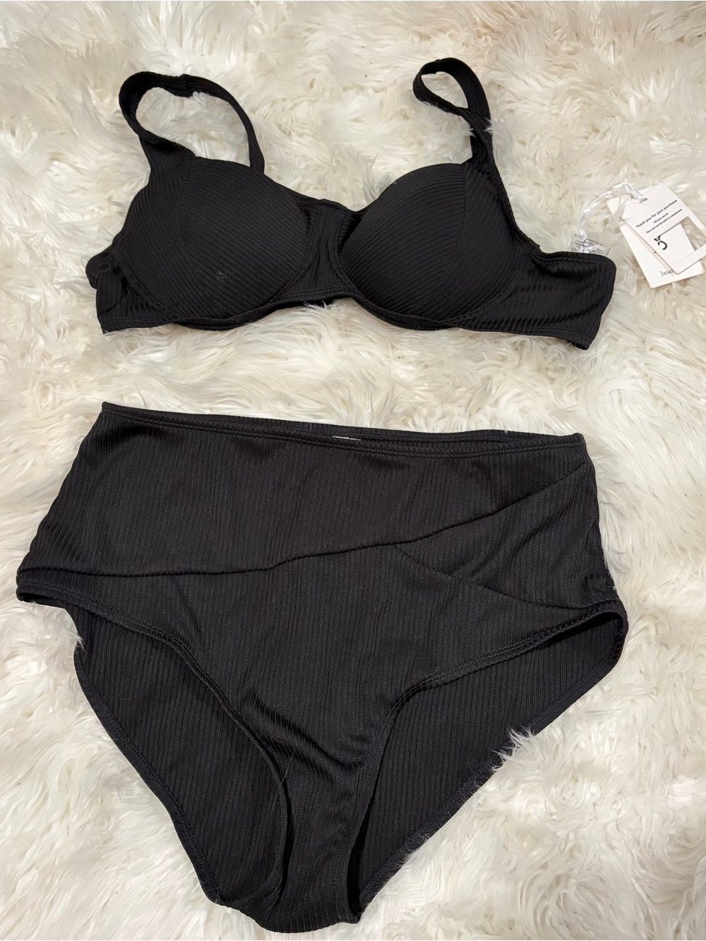 NWT Jasambec black bikini set size XL